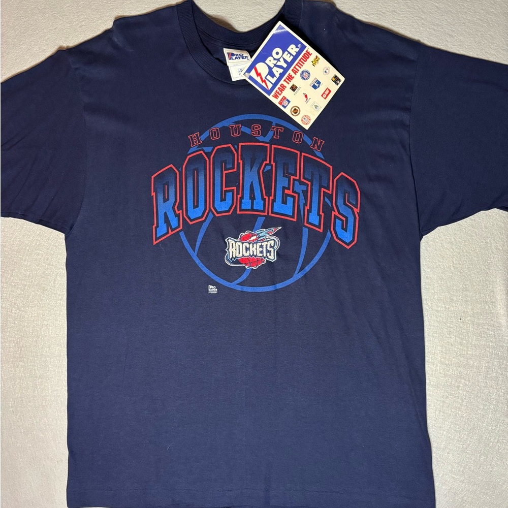 NWT Vintage Houston Rockets Pro Player Single Stitched T Shirt Men’s Size XL